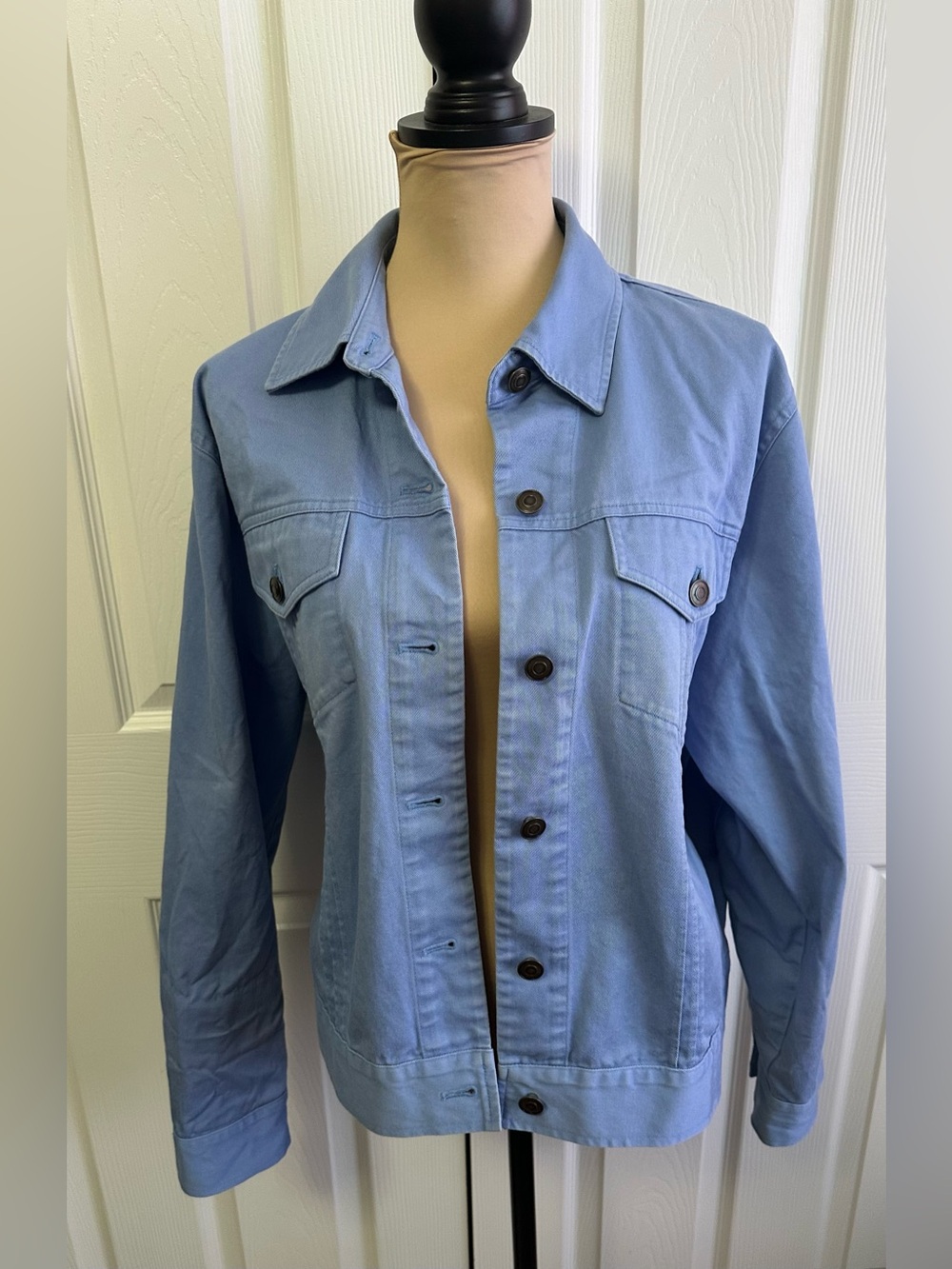 Talbots Light Blue Cotton Button-Front Jean Jacket